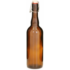 Бутылка с бугельной пробкой, 0.75 л, коричневая